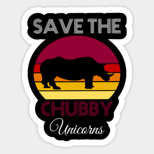 Save The Chubby Unicorns Vintage Distressed Sticker